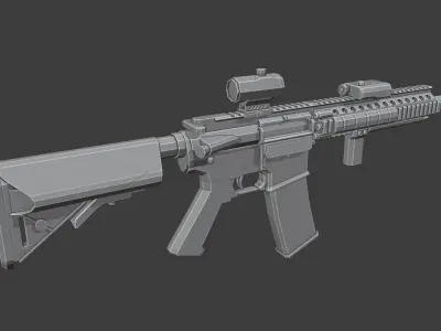 M4A1 Tactical Low Poly Low-poly 3D model purchase