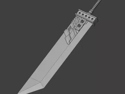 Buster Sword - Cloud - Final Fantasy Low-poly 3D model