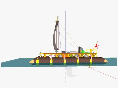 AT catamaran thermal energy conversion system 3D model