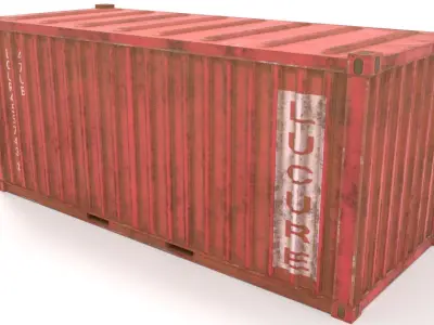 Container 20 ft low poly Low-poly 3D model purchase