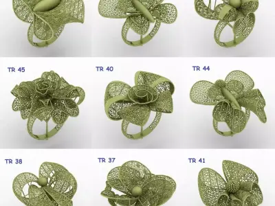 TR-75 ULRTA FUSION TURKISH RINGS LOT 3D print model