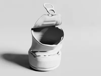 Crumpled Aluminum Can Low-poly 3D model