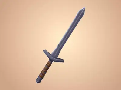Stylized Hand-painted Sword Low-poly 3D model purchase