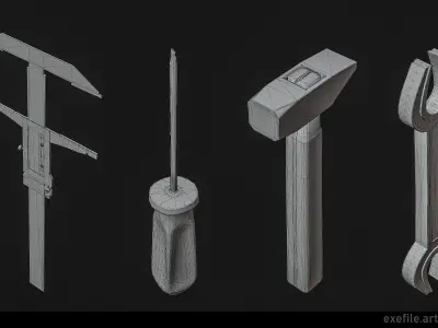 3D toolbox low-poly game-ready prop Low-poly 3D model