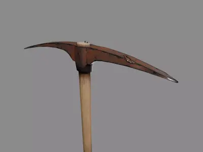 Rusty pickaxe Low-poly 3D model