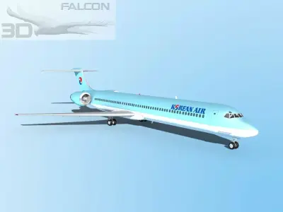 Falcon3D MD-80 Korean Air 3D model