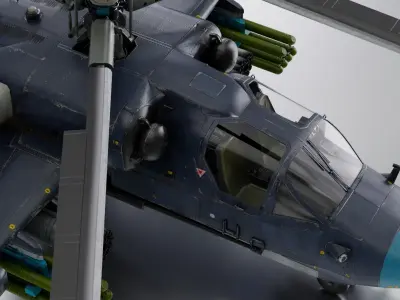 Russian Ka 52 attack helicopter  3D model