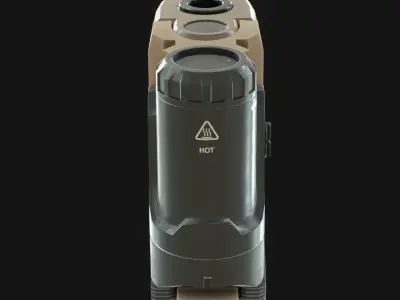 SIG Foxtrot2 Weapon Mounted Flashlight Attachment - Game Asset Low-poly 3D model
