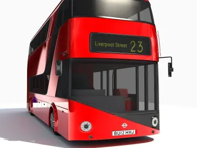 Red London Double Decker Bus 3D model
