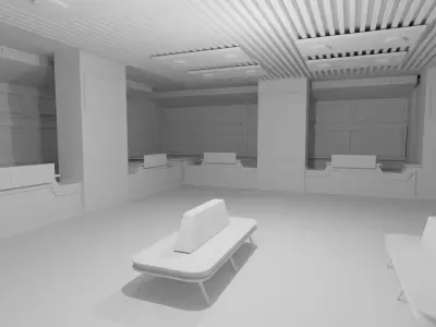 Post Office Interior Low-poly 3D model buy