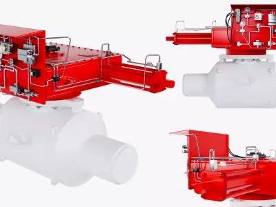 Industrial Mechanical Valve Pneumatic Actuator 3D model