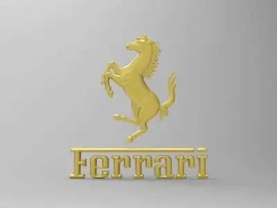Ferrari Prancing Horse Logo Bas Relief for CNC 3D Print STL 3D print model