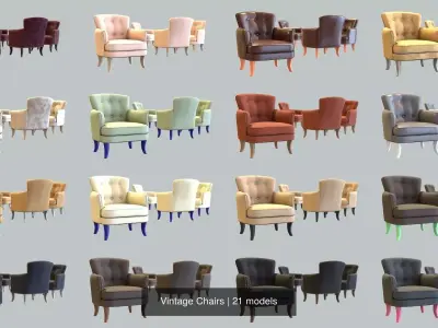 Vintage Chairs 3D Model Pack