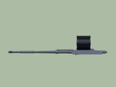 Hispano-Suiza HS404 20mm cannon for aircraft 3D model