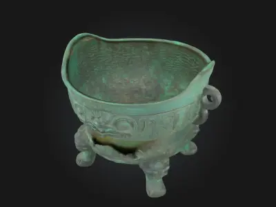 Lion-Head Censer  Regal Ritual in Sculpted Smoke 3D model