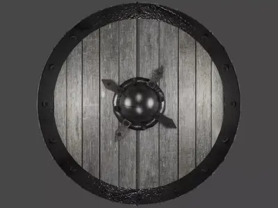 Realistic shield viking Low-poly 3D model