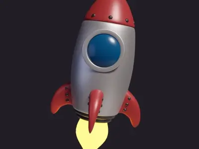 cartoon stylized Rocket Low-poly 3D model