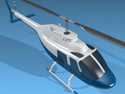 Bell 206b civilian helicopter 3D model