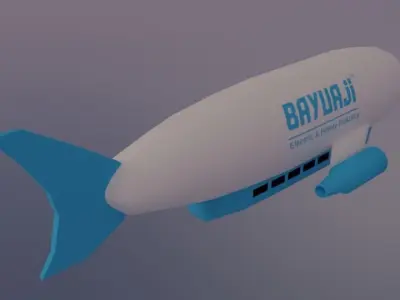 jet propeled Airship 3D model