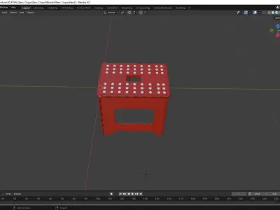 Circus Bench Low-poly 3D model