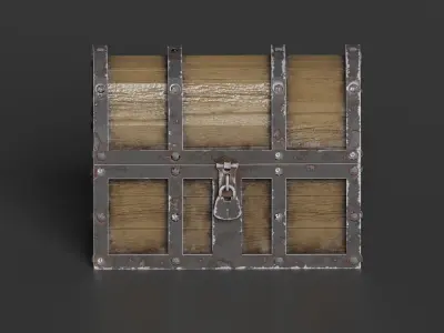 Treasure Chest Low Poly PBR Free low-poly 3D model