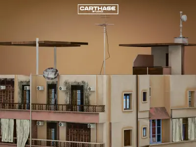 Arabic Neoclassical Mixed Residential and Commercial Building Low-poly 3D model