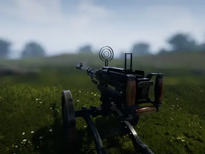 Gun Unreal Unity Ready Low-poly 3D model