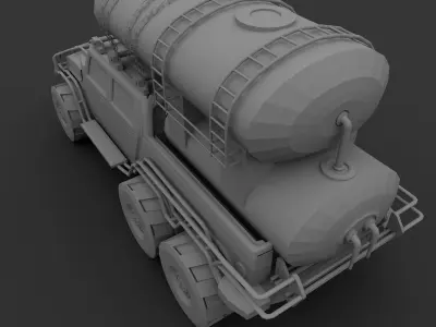 modified hummer Low-poly 3D model