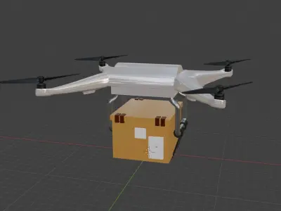 Package delivery drone blender 3D model