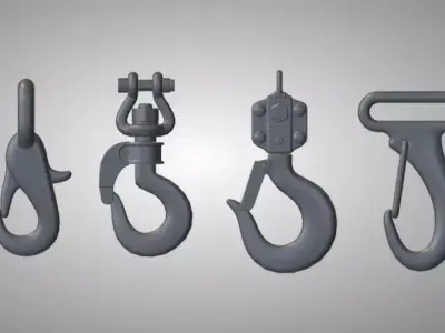 Buckles Snap Hooks Strap Adjusters Pack - 3D model 3D model