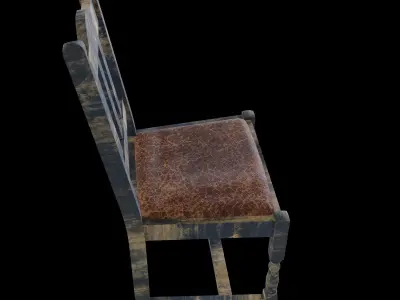 Old Chair Low-poly 3D model