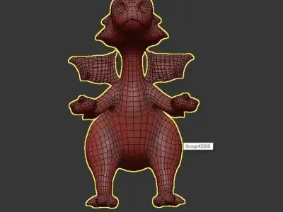 Dragon dinosaur Low-poly 3D model