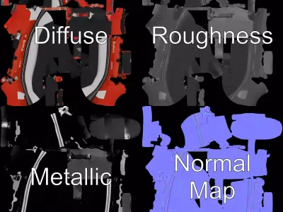Orange Inflatable Boat model pack Low-poly 3D model