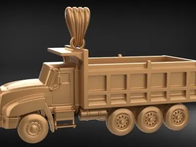 Small Truck Pendant Necklace Charm Jewelry  3D print model