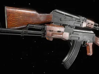 AK-47  Low-poly 3D model