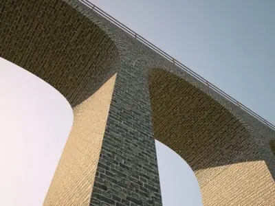 Railway bridge 3D model 6