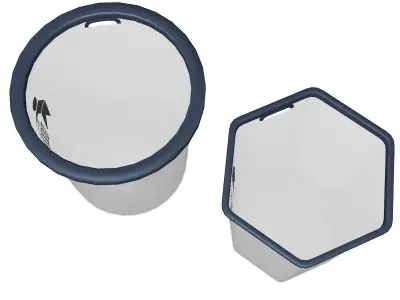 Trashcan two plastic trash cans 3D model