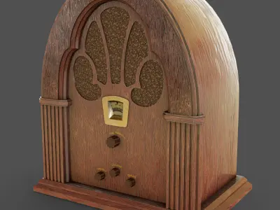 Vintage Radio Low-poly 3D model shop
