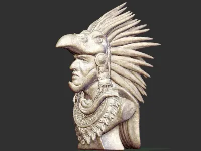 Aztec Warrior Bust 3D print model