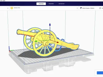 war cannon for 3D print 3D print model