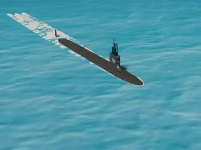 uss virginia Low-poly 3D model