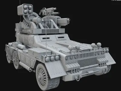 Concept combat vehicle 1-Clay Version 3D model