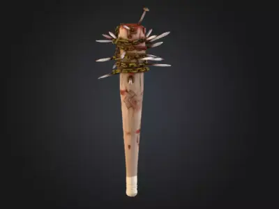 Spiked Fury Bat Low-poly 3D model