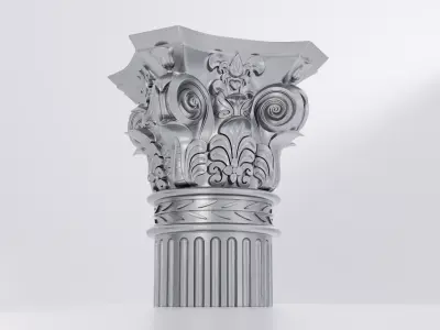 Corinthian capital high-poly 3D print model