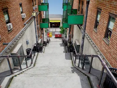 Joker Stairs Scenario Baked AR VR Ready Low-poly 3D model