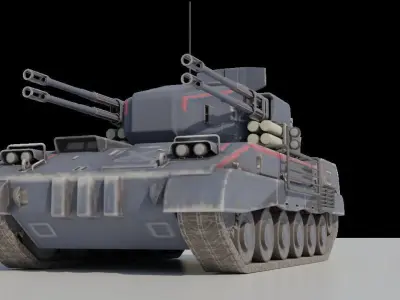 Falconer AA Tank Low-poly 3D model