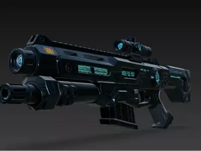 Sci-fi assault rifle 3D model