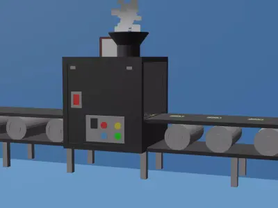 Pixelated Cubical Manufacturing Conveyor 3D model