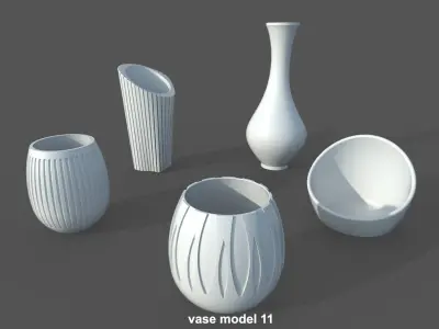 Vase Pack03 - 5 Models Free 3D print model