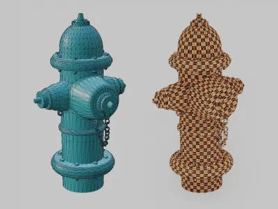  Fire Hydrant Mario Bros Game-Ready with PBR textures Low-poly 3D model